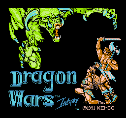 Dragon Wars title screen for Famicom